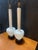 Mid-Century Modern 1960s Mid Century Modern Statuesque Cased Glass Murano Table Lamps on Black Walnut Bases - a Pair For Sale - Image 3 of 12