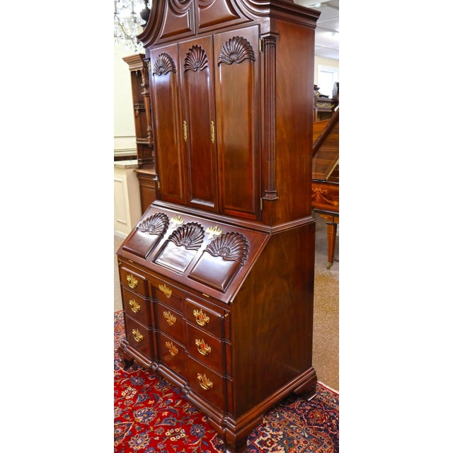 1990s 1990s Kindel Winterthur Mahogany Rhode Island Goddard Chippendale Secretary Desk For Sale - Image 5 of 18