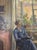 Blue Interior with Woman at Window, 1920s, Oil Painting on Canvas, Framed For Sale - Image 8 of 10