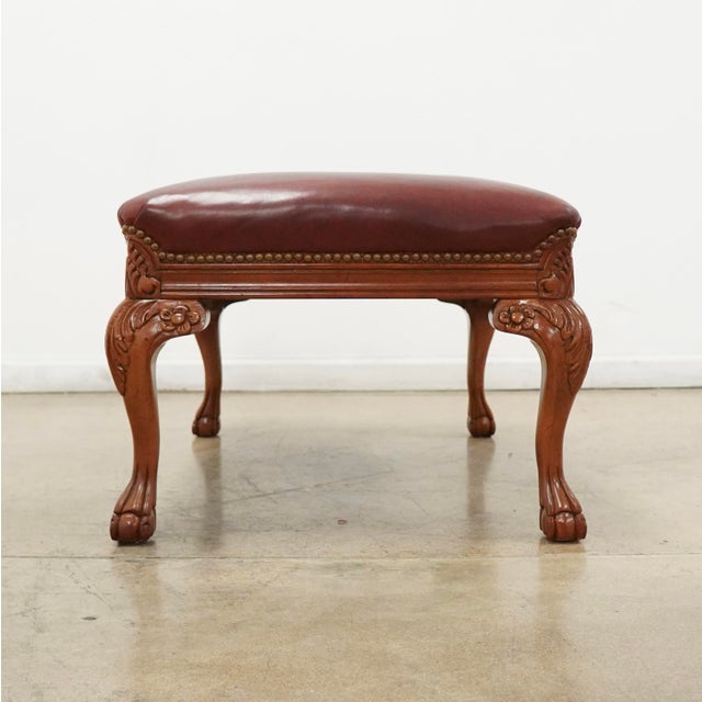 Old Hickory Leather Wingback Chair and Ottoman (Set of 2) For Sale - Image 13 of 17