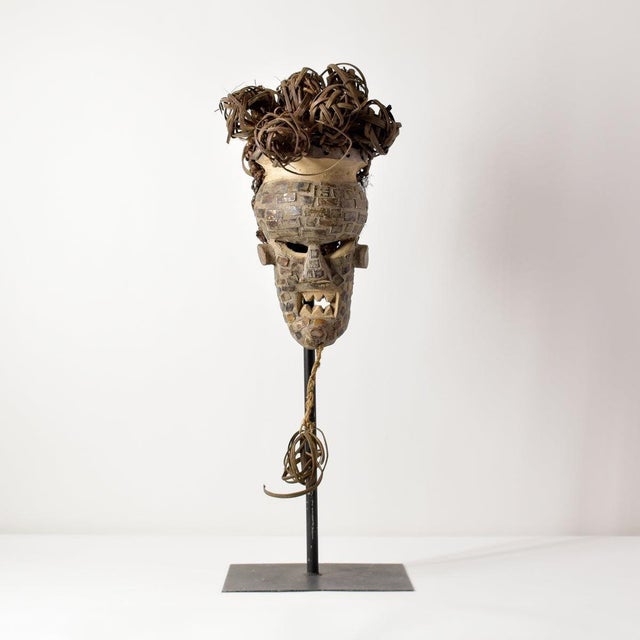 Early 20th Century Salampasu Metal Sheeting Mask with Jagged Teeth For Sale In Denver - Image 6 of 9