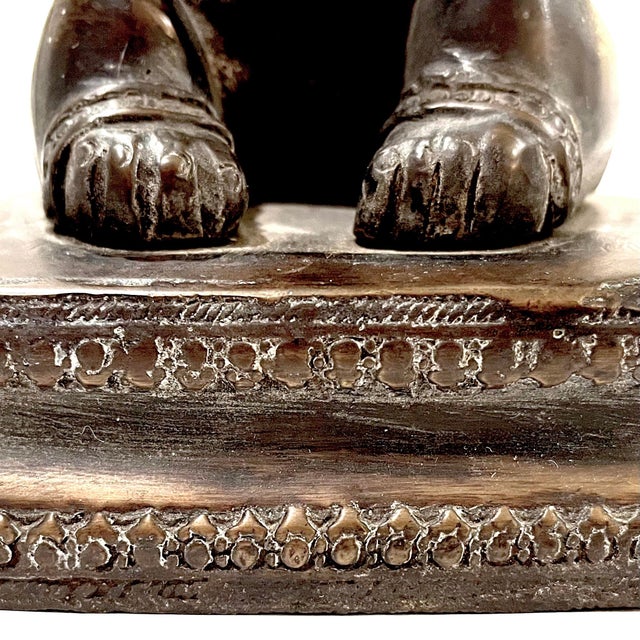 Metal Antique Asian Ganesh Bronze Statue For Sale - Image 7 of 11