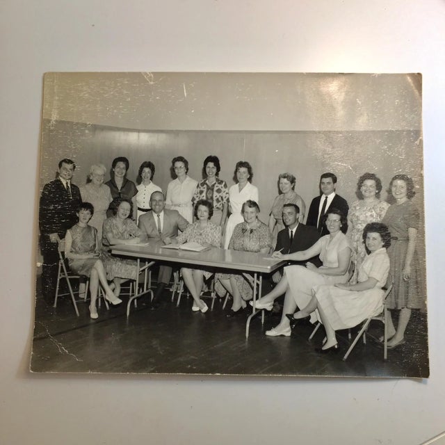 1960s Vintage Mid-Century School Pta Group Photograph For Sale - Image 5 of 5