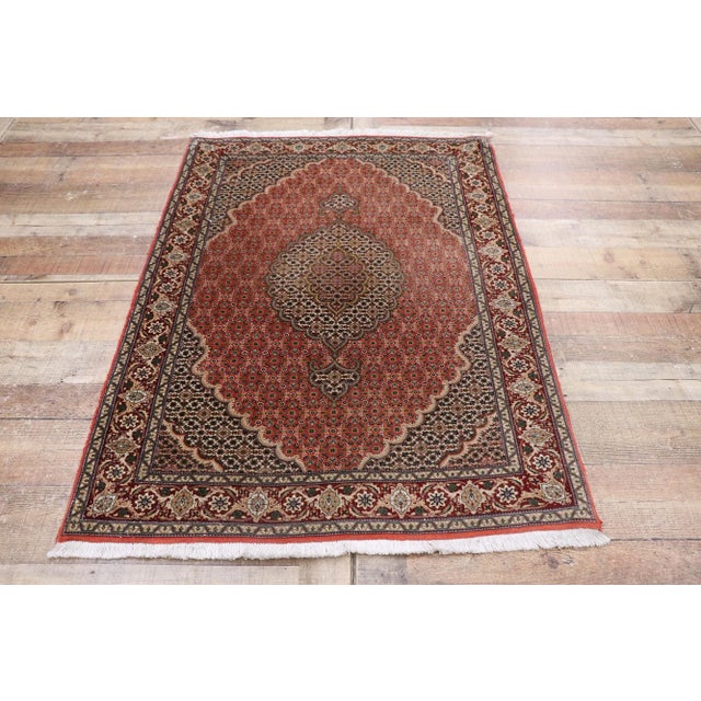 Textile Vintage Persian Mahi Tabriz Rug - 03'04 X 04'09 For Sale - Image 7 of 9