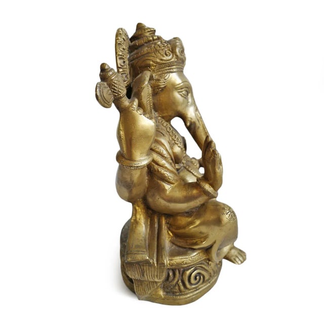 Indian Vintage Brass Ganesha For Sale - Image 3 of 5