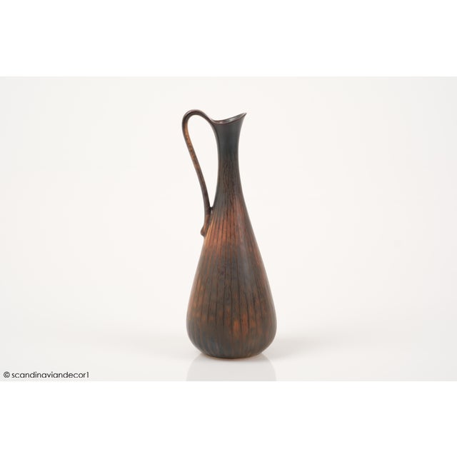 Arl Vase in Brown Glazed Ceramic by Gunnar Nylund for Rörstrand, 1950s For Sale - Image 3 of 9