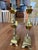1960s Pair of Vintage Brass Candleholders-Asian For Sale - Image 5 of 8