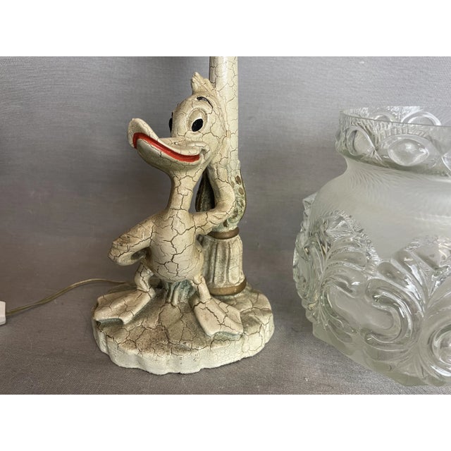 Portuguese Donald Duck Table Lamp in Resin and Glass, 1980s For Sale - Image 9 of 13
