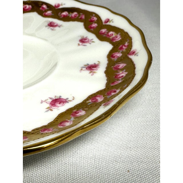 Tiffany and Co. Antique Tiffany & Co. For Cauldon English Bone China Tea Cup Set With Petite Roses - 10 Available For Sale - Image 4 of 8