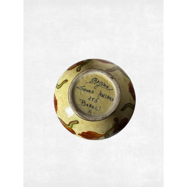 Regina Gouda Holland “Borodi” Hand-Painted Art Pottery Vase, Model 256 For Sale In Los Angeles - Image 6 of 8
