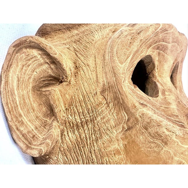 African Folk Art Carved Monkey Wooden Mask For Sale - Image 3 of 11