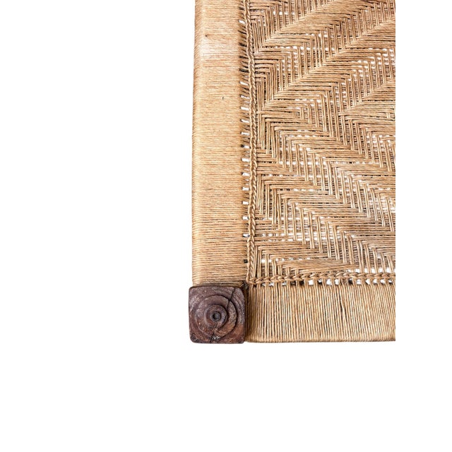 Mid-Century Modern Charpai Wooden Bench with Jute Braid in Modern Farmhouse Design, 1960s For Sale - Image 3 of 6