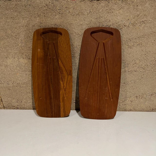 Lundtofte 1970s Denmark Dkf Lundtofte Solid Teak Two Carving Boards For Sale - Image 4 of 8