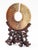 Chinese Carved Greenstone Bi Disc on Wood Stand, in an archaistic style, with a channel opening to a central hole and...