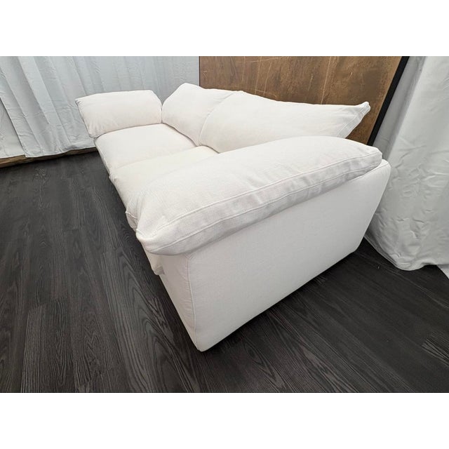 White Rh Cloud 9' Luxe Sofa — 2-Cushion | Perennials Performance Textured Linen Weave | White For Sale - Image 8 of 18