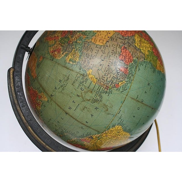 Vintage 1940s World Globe on Duncan Phyffe Style Floor Stand For Sale - Image 12 of 17
