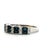 Metal 1980s 14k White Gold Natural Sapphire & Diamond Band Ring, Size 7.5 For Sale - Image 7 of 10