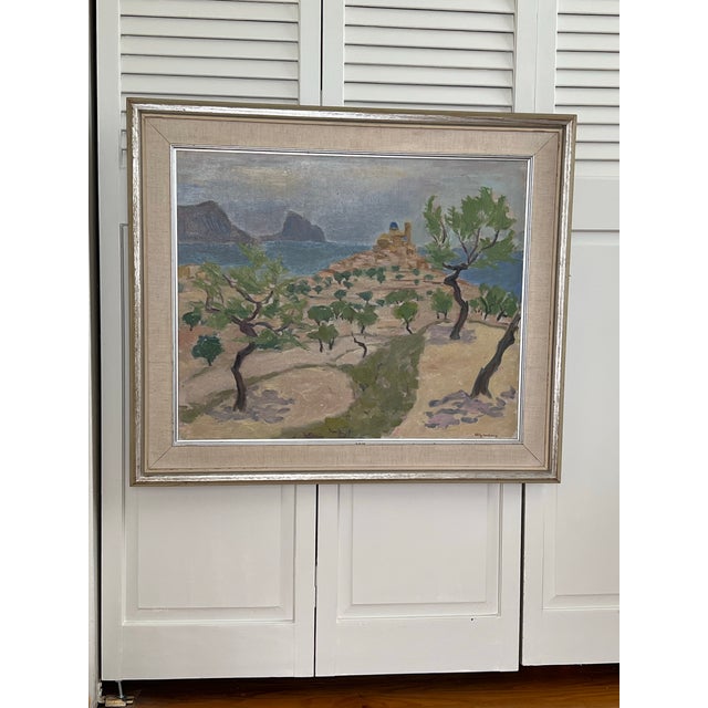 Paint Vintage Swedish Original Oil Painting - Almond Tree by Willy Lindeberg For Sale - Image 7 of 12
