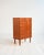 Teak chest of drawers with six drawers, carved recessed handles, and tapered solid wood legs. Danish production, 1960s....