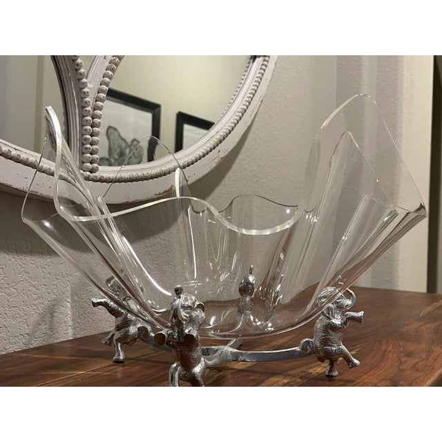 Arthur Court 1980s Elephant Stand Acrylic Bowl For Sale - Image 4 of 8