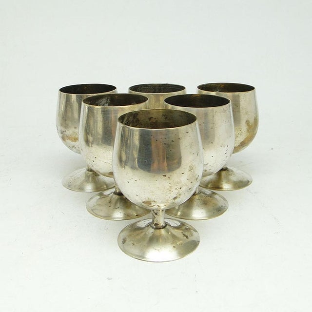 Art Deco Cognac Glasses by Resovia, Poland, 1970s, Set of 6 For Sale - Image 12 of 14
