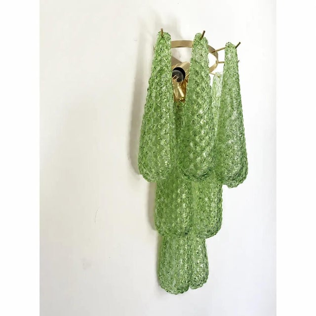 Graniglia Green Conchiglie Murano Glass Gold Wall Sconce by Simoeng For Sale - Image 10 of 10