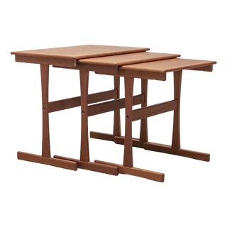 Vintage Danish Teak Nesting Tables by Kristensen & Thomassen, 1960s, Set of 3 For Sale