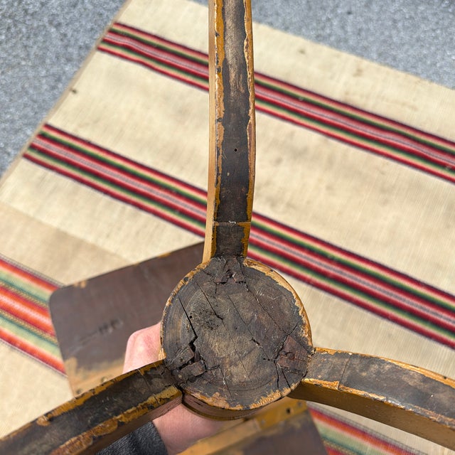 Antique Pennsylvania Spider Leg Candlestand in Mustard Yellow Paint, Circa 1820s For Sale - Image 9 of 12