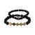 Black Gold Cross Black Beaded Bracelet Set For Sale - Image 8 of 8
