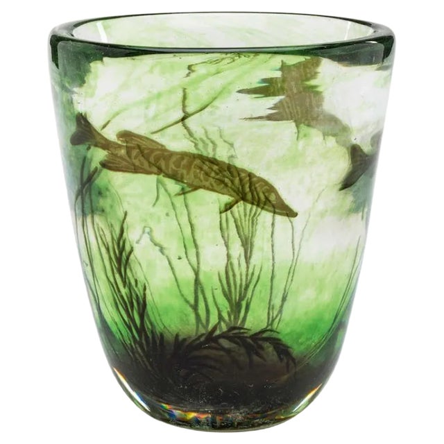 Vintage Fishgraal Vase by Edward Hald for Orrefors, 1937 For Sale