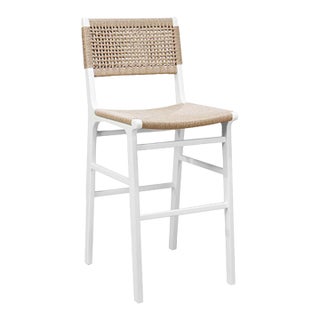 Carson White & Rattan Barstool For Sale