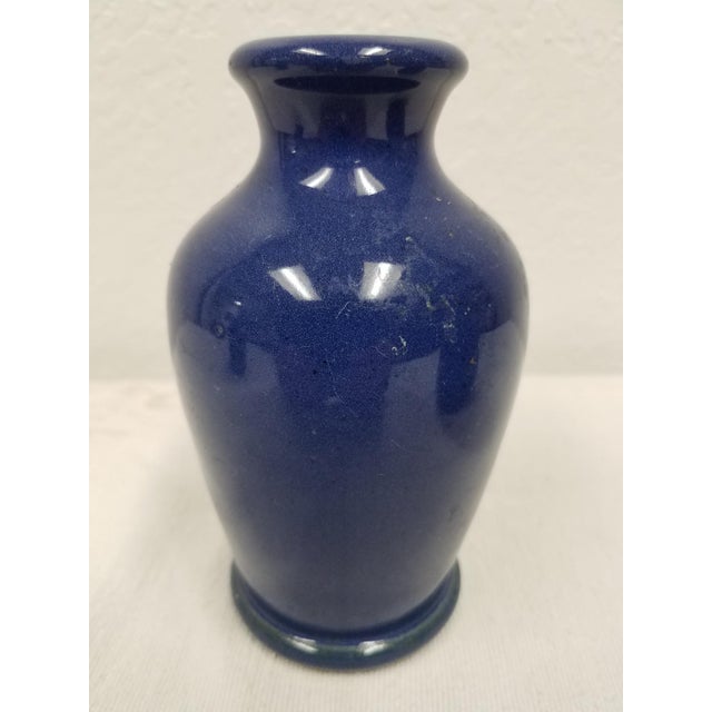 1920s Vintage Ronuk Cobalt Blue Pottery Jars - Set of 3 For Sale - Image 4 of 7