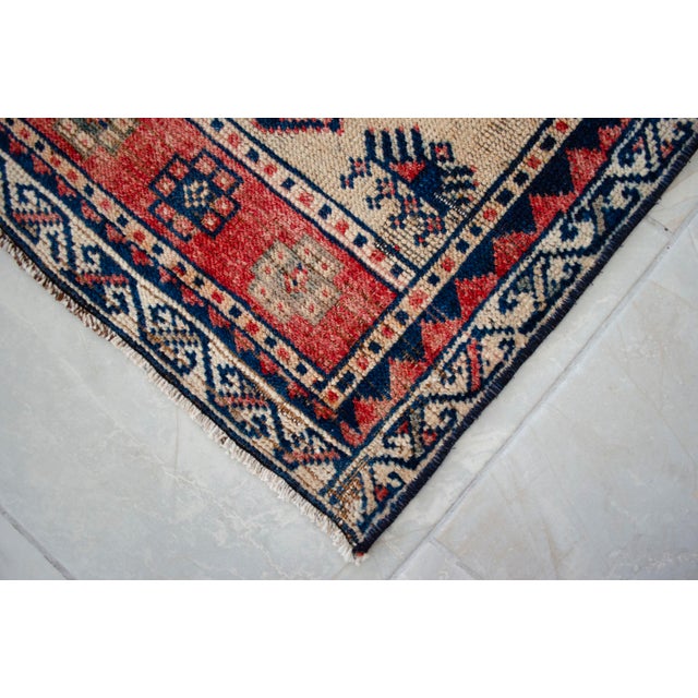 Textile 1970s Vintage Hand Knotted Small Rug For Sale - Image 7 of 13