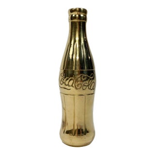 Vintage Brass Coca Cola Bottle Vase Vessel For Sale