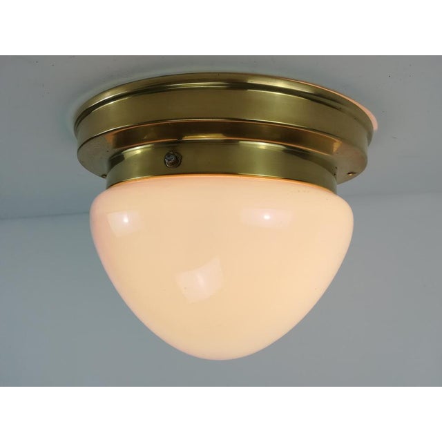 1930s Viennese Opal Screen Ceiling Lamp For Sale - Image 5 of 7