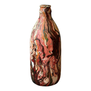 Vintage Dipped Marble Painted Bottle, Circa Mid 20th Century