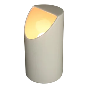 Vintage Minimalist Space Age White Ceramic Cylinder Lamp