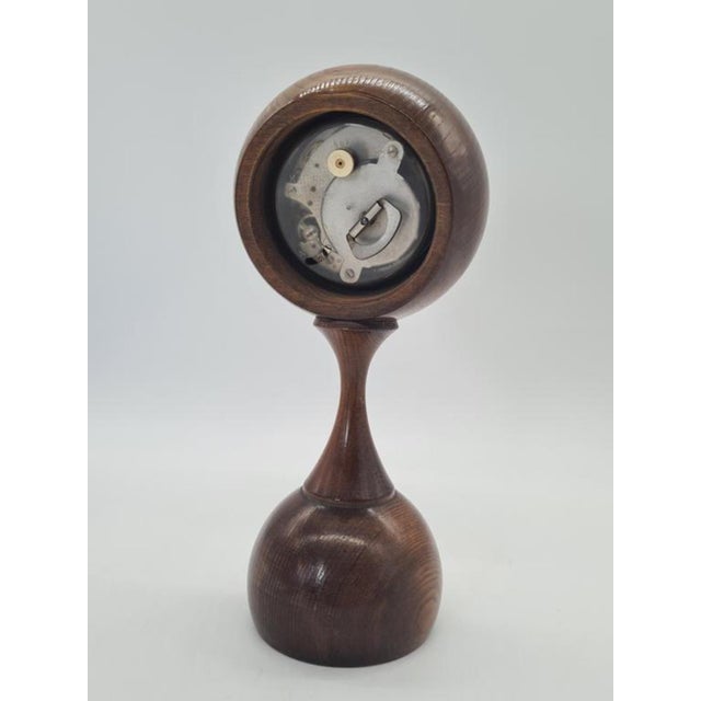 1960s Modern Wooden Table Clock, East Germany, 1960s For Sale - Image 5 of 9