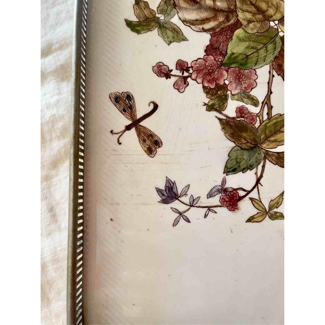 Vintage Tray with Botanical Tile from Villeroy & Boch, 1950s For Sale - Image 10 of 12