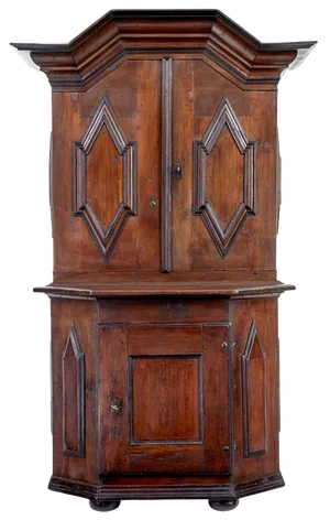 18th Century Scandinavian Pine Baroque Cupboard, 1790s