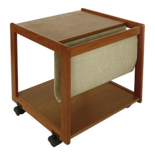 Fbj Møbler Danish Modern Teak Magazine Stand Side Table For Sale