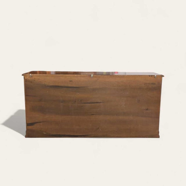 Henredon 1970s Credenza – Traditional Walnut Sideboard With Brass Pulls & Adjustable Shelving, 66” Vintage Cabinet For Sale - Image 12 of 18