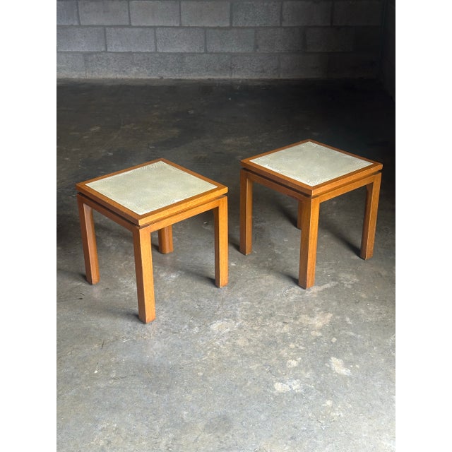 1950s 1950s Harvey Probber End Tables in Mahogany and Enamel, Unmarked- A Pair For Sale - Image 5 of 12