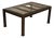 Chinese Chippendale Black Lacquered Dining Table With Two Leaves, Inset Glass For Sale