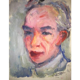 Jacques (Jakub) Zucker, Rare Self Portrait Oil Painting Polish, Ecole D'Paris, WPA, Bezalel School, c.1940 For Sale