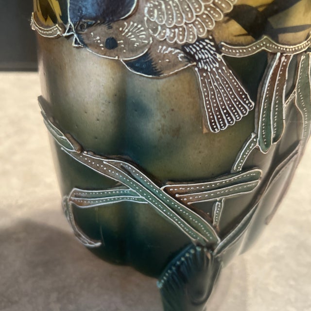 Late 19th Century Pair of Antique Nippon Moriage Vases For Sale - Image 5 of 10
