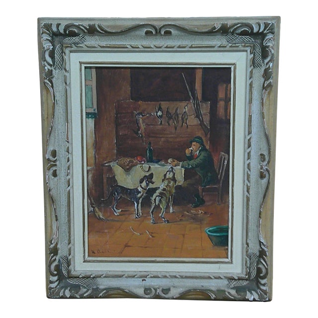 Mid 20th Century Cabin Hunting Interior Scene For Sale
