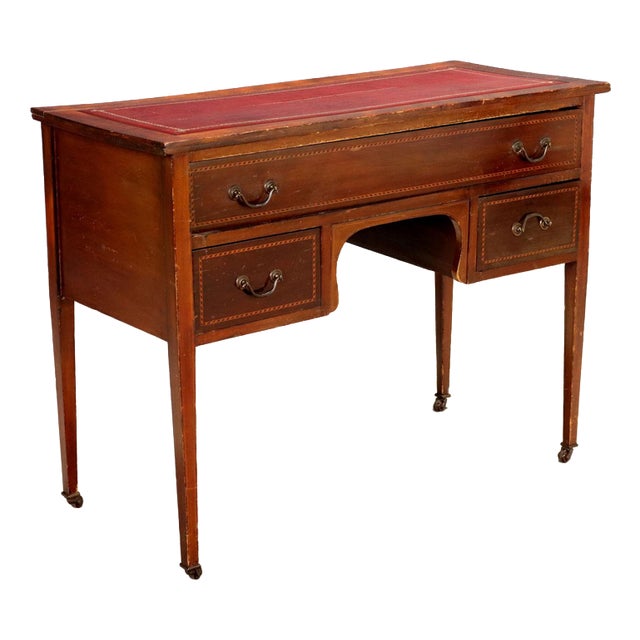 20th Century English Desk with Maple Details For Sale