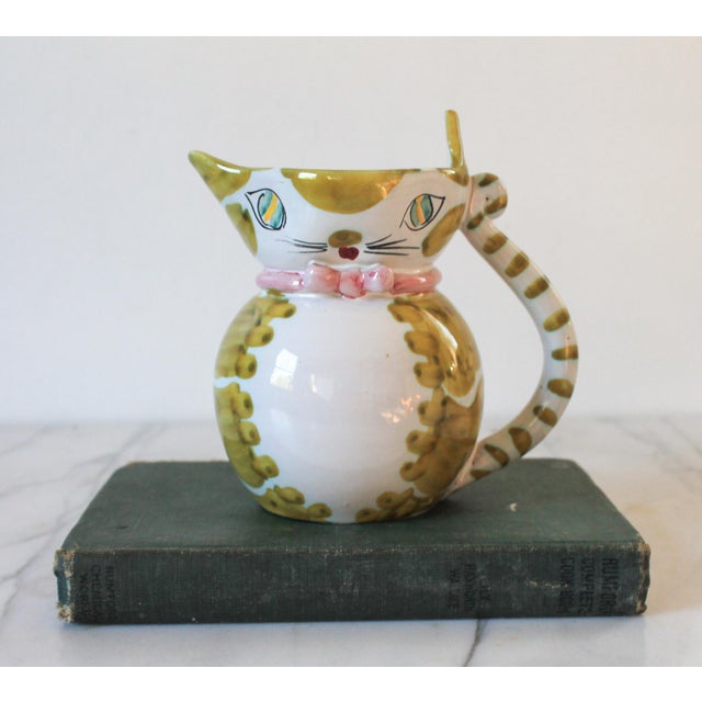 Late 20th Century Vintage Italian Ceramic Cat Pitcher For Sale - Image 5 of 11