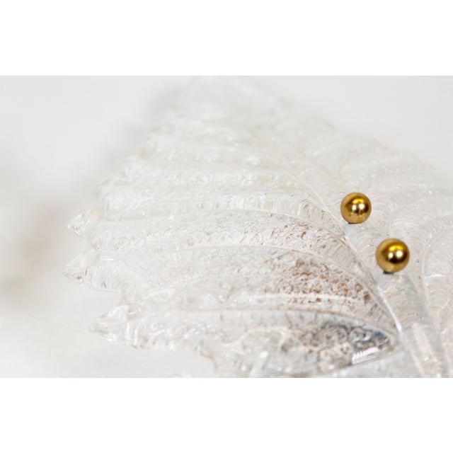 Italian Foglio Wall Lamps in Murano Glass, 1970s, Set of 2 For Sale - Image 6 of 8